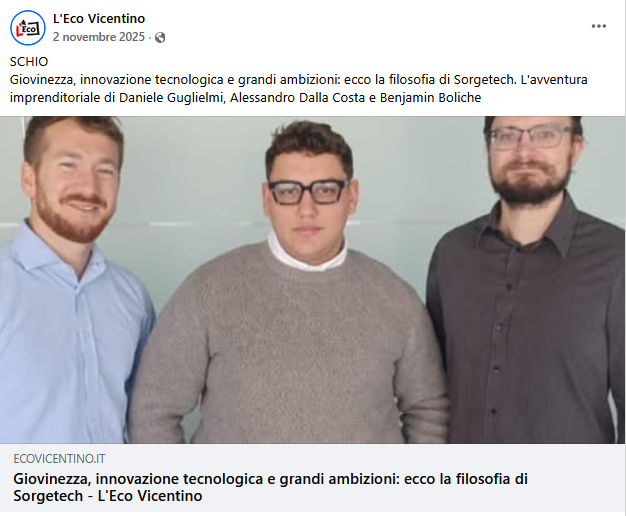 Social Media - Facebook: Radio EcoVicentino racconta Sorgetech